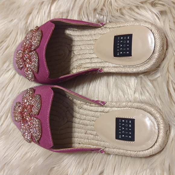 Jeweled Floral sunset Ombre Espadrille Slides mules size 5.5 M - Picture 10 of 10